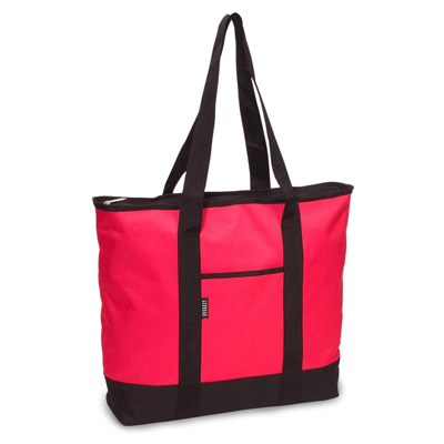 EVEREST<sup>&reg;</sup> Shopping Tote - A stylish tote perfect for farmers markets and shopping. Features a spacious main zippered compartment that keeps all your goods covered. Also equipped with a small inner zippered pocket and an outer flat pocket for quick stashing.